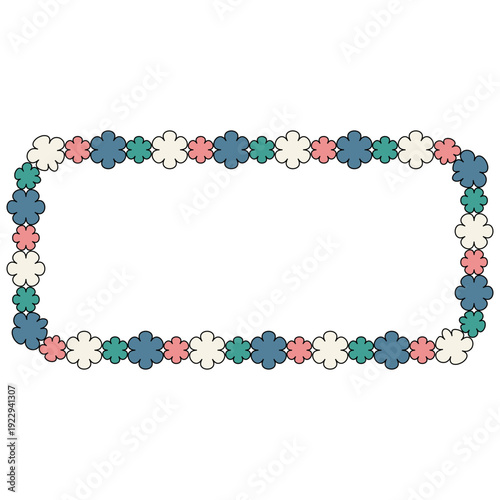 Flower retro rectangle frame