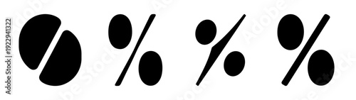 Percentage symbols with pie chart flat design vector illustration