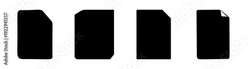 Four Document Icons with Different Folds and Corners vector illustration