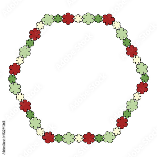 Flower retro hexagon frame