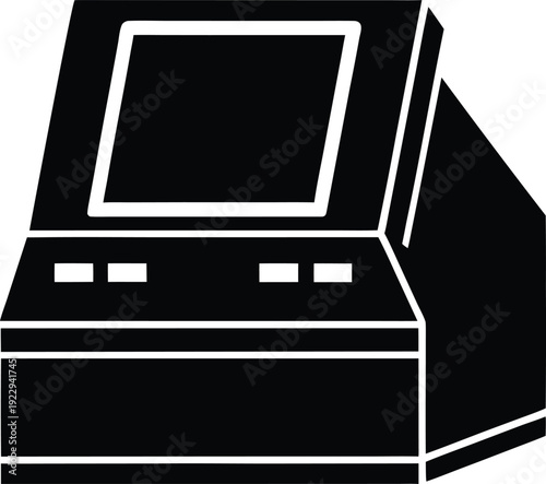 Pcr Machine Flat Icon Style Silhouette Vector Art Illustration