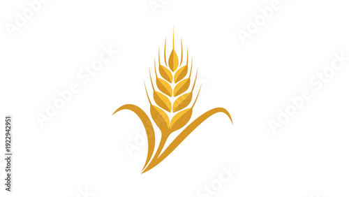 Golden Wheat Ear Logo Icon Design