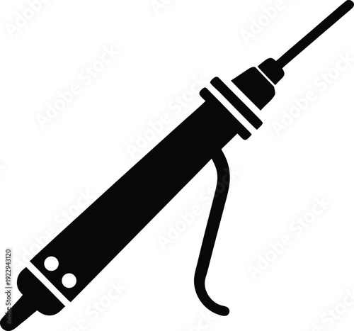 Soldering Iron Flat Icon Style Silhouette Vector Art Illustration