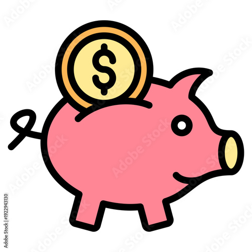 Savings lineal color icon