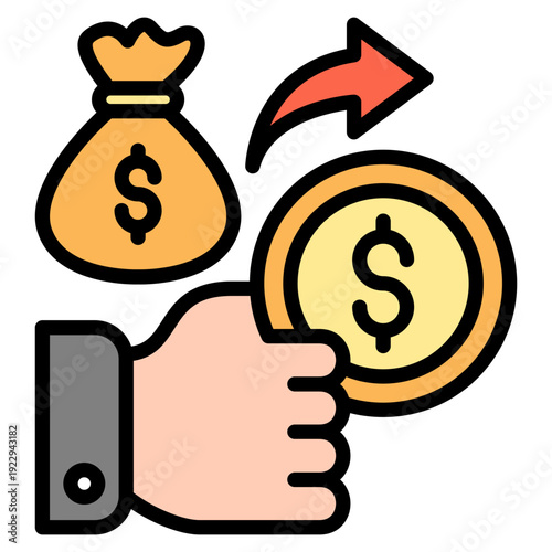 Expenditure lineal color icon