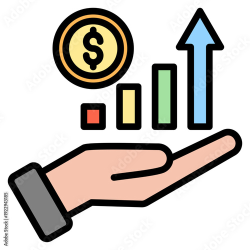 Revenue lineal color icon