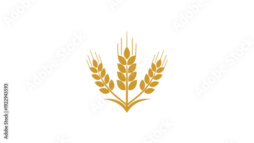 Golden Wheat Ears Agriculture Logo Icon