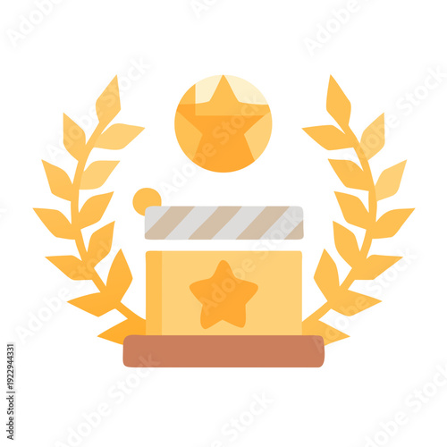 Movie Award Flat Vector Illustration for Cinema Themed Designs and Branding