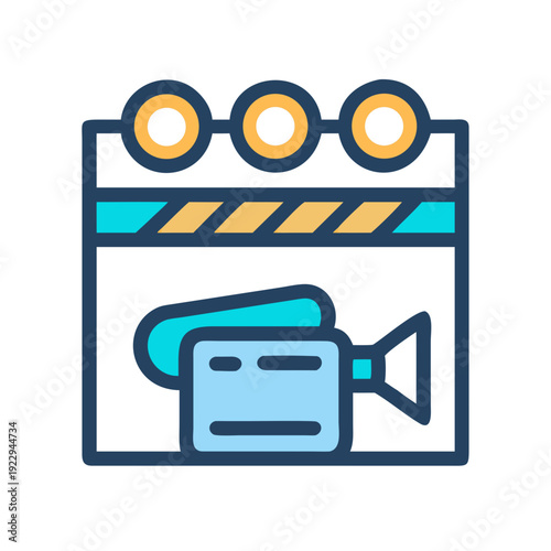 Movie slate and vintage camera illustration perfect for creative projects and applications