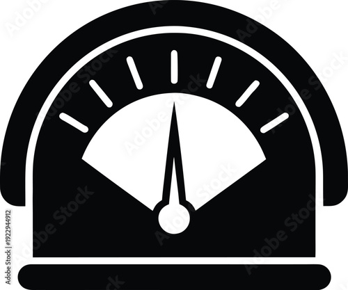 Voltmeter Flat Icon Style Silhouette Vector Art Illustration