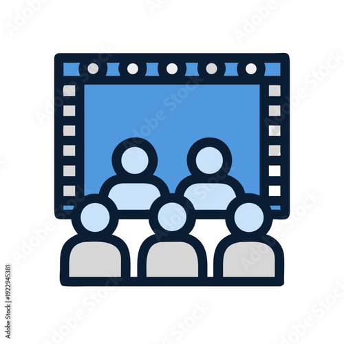 A group of people attending a meeting or seminar, icon design