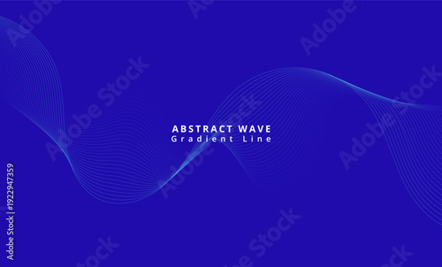 A vibrant abstract wave with a gradient line on a blue background