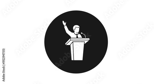 Public Speaker Icon in Flat Minimalist Style