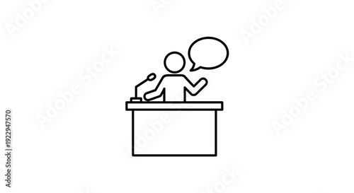 Public Speaker Icon With Speech Bubble