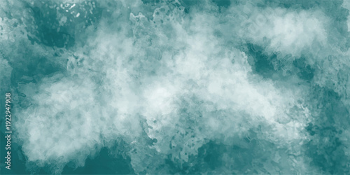 water flowing into the pool, Deep Teal Watercolor Cloudy Abstract Background.