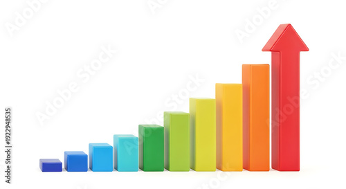 Colorful 3D bar chart growth concept with ascending blocks isolated on transparent background Free Download Colorful 3D bar chart growth concept with ascending blocks isolated on transparent background - GFXLoad