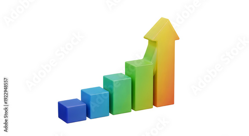 Colorful 3D blocks and arrow growth concept isolated on transparent background Free Download Colorful 3D blocks and arrow growth concept isolated on transparent background - GFXLoad