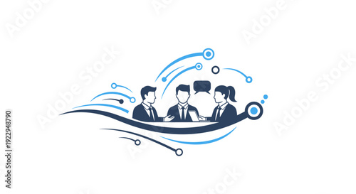 Business Meeting With Technology Elements