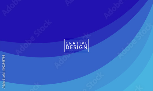 A creative design concept with a blue background and white text