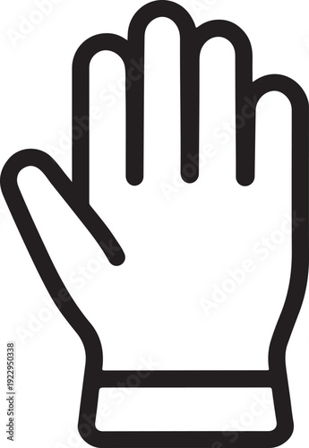 Safety work glove hand protection line icon