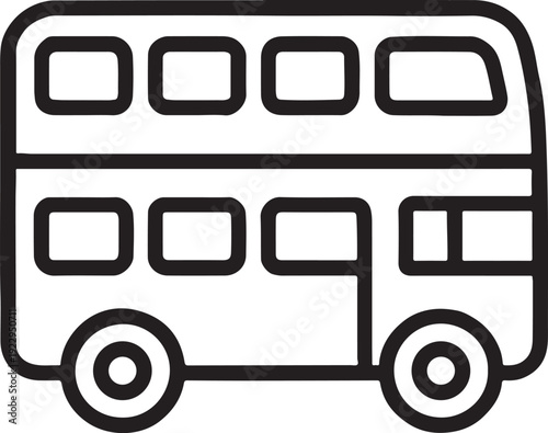 London double decker bus city transport icon