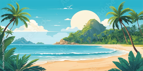 Travel Adventure Concept with Globe, Airplane, World Map, Camera, Sunglasses, Passport, Boarding Pass Ticket, Notebook and Pen, Vacation Planning Tourism Background Illustration