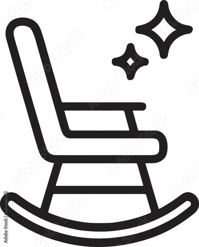 Chair rocking furniture wood home comfort icon