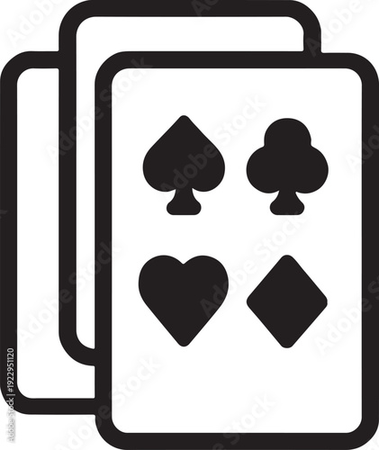 Cards playing gambling casino poker game icon