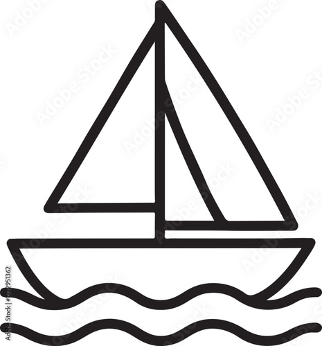 Sailboat yacht boat sea ocean travel icon