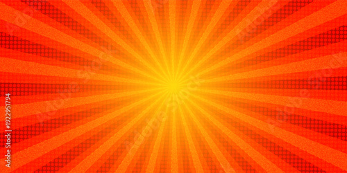 Dynamic anime explosion background with radial comic speed lines and halftone dots - bright burst effect radiating from center for manga panels, action scenes, superhero graphics or retro pop art.