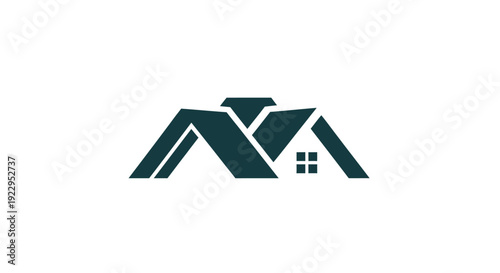 Modern house silhouette symbolizing home ownership and real estate.