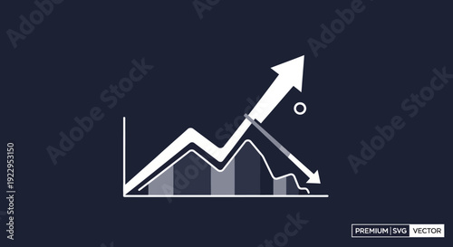 Financial graph showing upward and downward trends, symbolizing market volatility and investment growth.