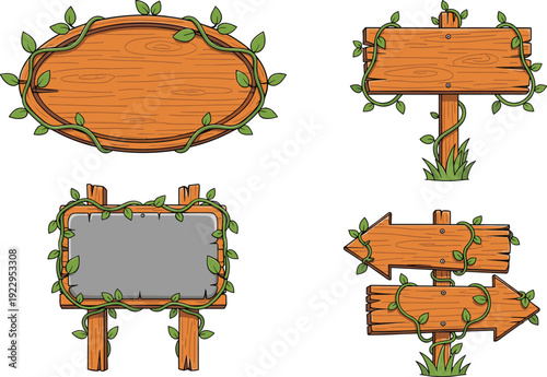 Rustic Wooden Signboard Silhouette Collection – Eco-Friendly Posters, Stylish T-Shirts, Modern Home Decor, Creative Marketplace Designs, Nature Lovers, Artistic Inspiration