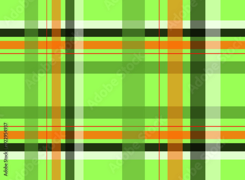 Arrière plan de style "tissu madras"  vert et orange