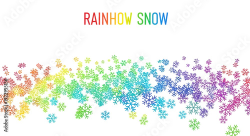 Rainbow Snowflakes Falling - Winter Abstract Background