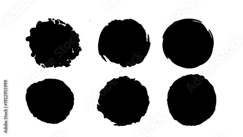 Grunge circles set grunge round shapes collection.Isolated PNG round shapes brush 