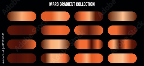 Mars Gradient Collection, orange and red gradient swatches, color palette, vector gradients for design, branding or marketing materials, website background, overlay effect