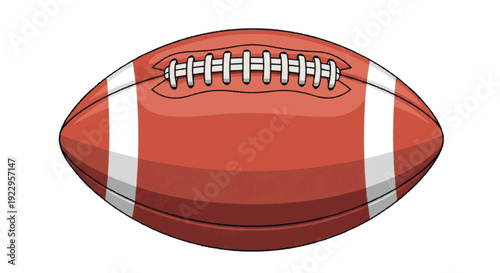 American Football Illustration A Classic Oval Ball Design with White Stripes
