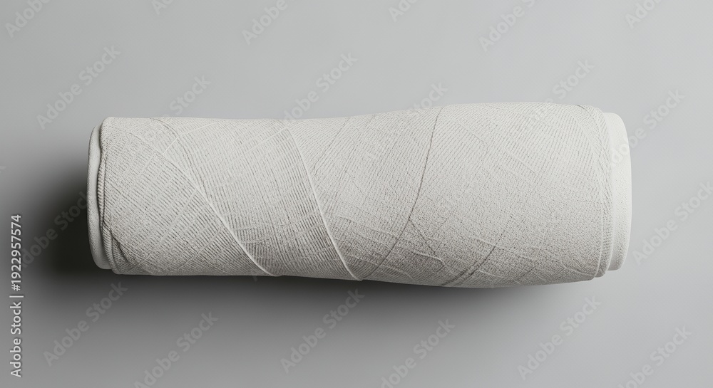 Obraz premium Rolled White Towel, Soft Texture, Minimalist Background