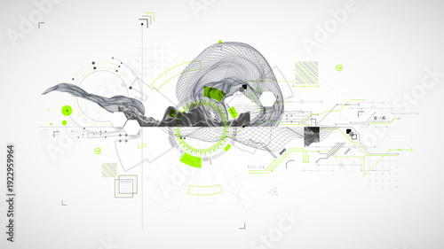 Abstract technology wireframe background. Modern science art elements.
