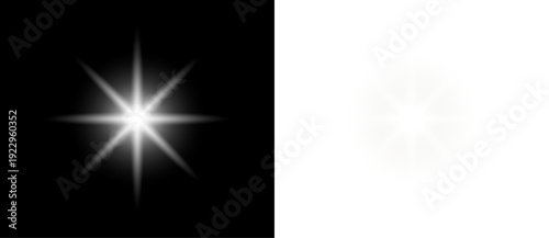 Foto Glow star white sparkle light.