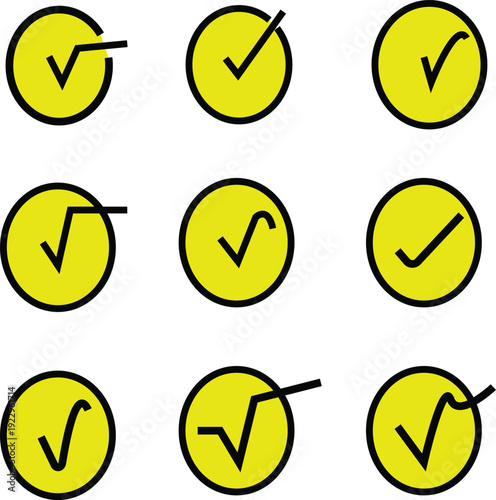 Check Mark Icon Set Tick Symbol Collection Vector