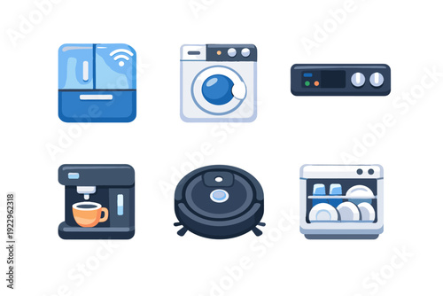 White washing simple clean fridge vacuum smart no image generation panel icon