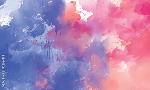 Contemporary abstract brush art with blended watercolor effects
