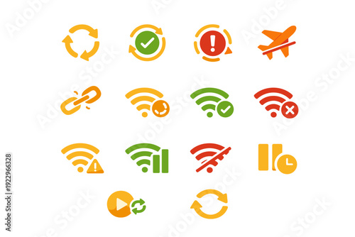 Strong resumed reaction generation failed state simple offline image icon vector reconnect