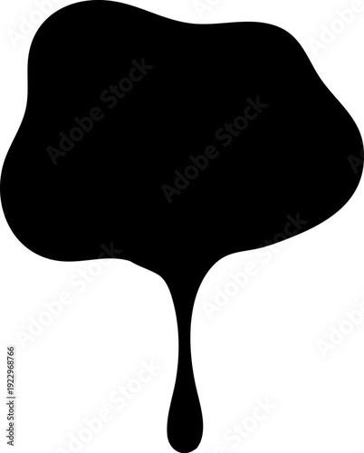 Abstract Black Organic Blob Shape