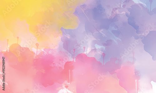 Abstract watercolor brush texture with expressive blended splashes