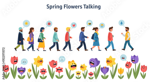 Spring Flowers Talking to People