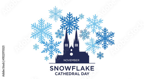 Snowflake Cathedral Day November Celebration with Snowflakes