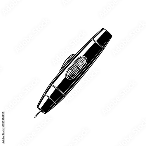 Handheld Rotary Engraving Tool Vector Illustration